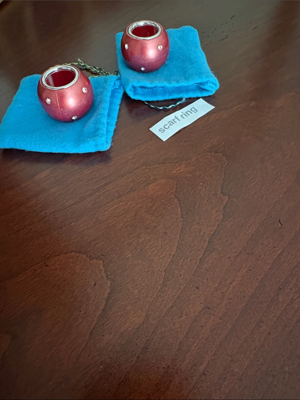 Decorative Red Scarf Rings – Set of 2